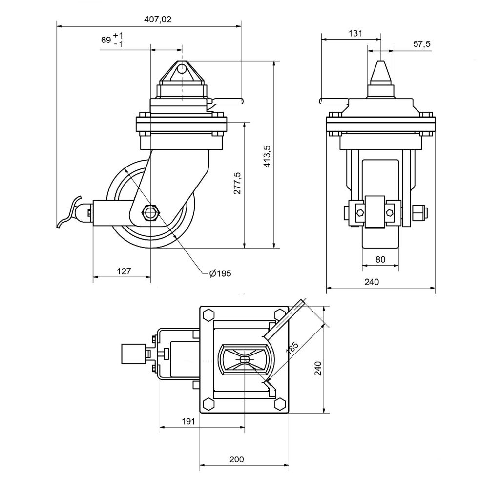 Dimensions des roues pour conteneurs de 5 tonnes