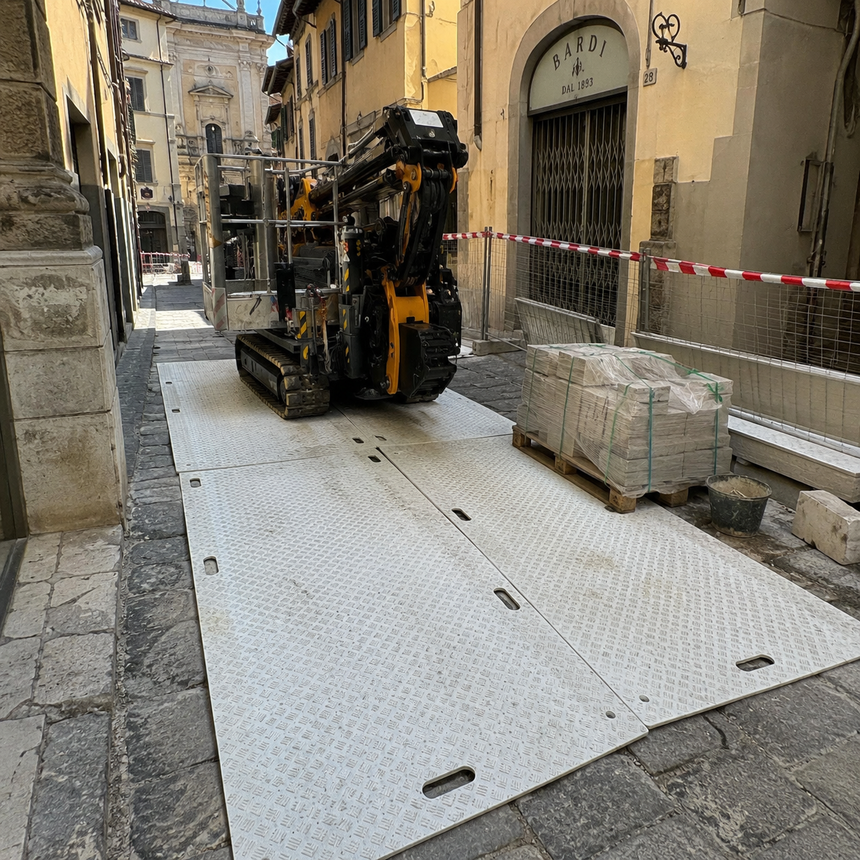 Piastra carrabile bianca utilizzo centro storico