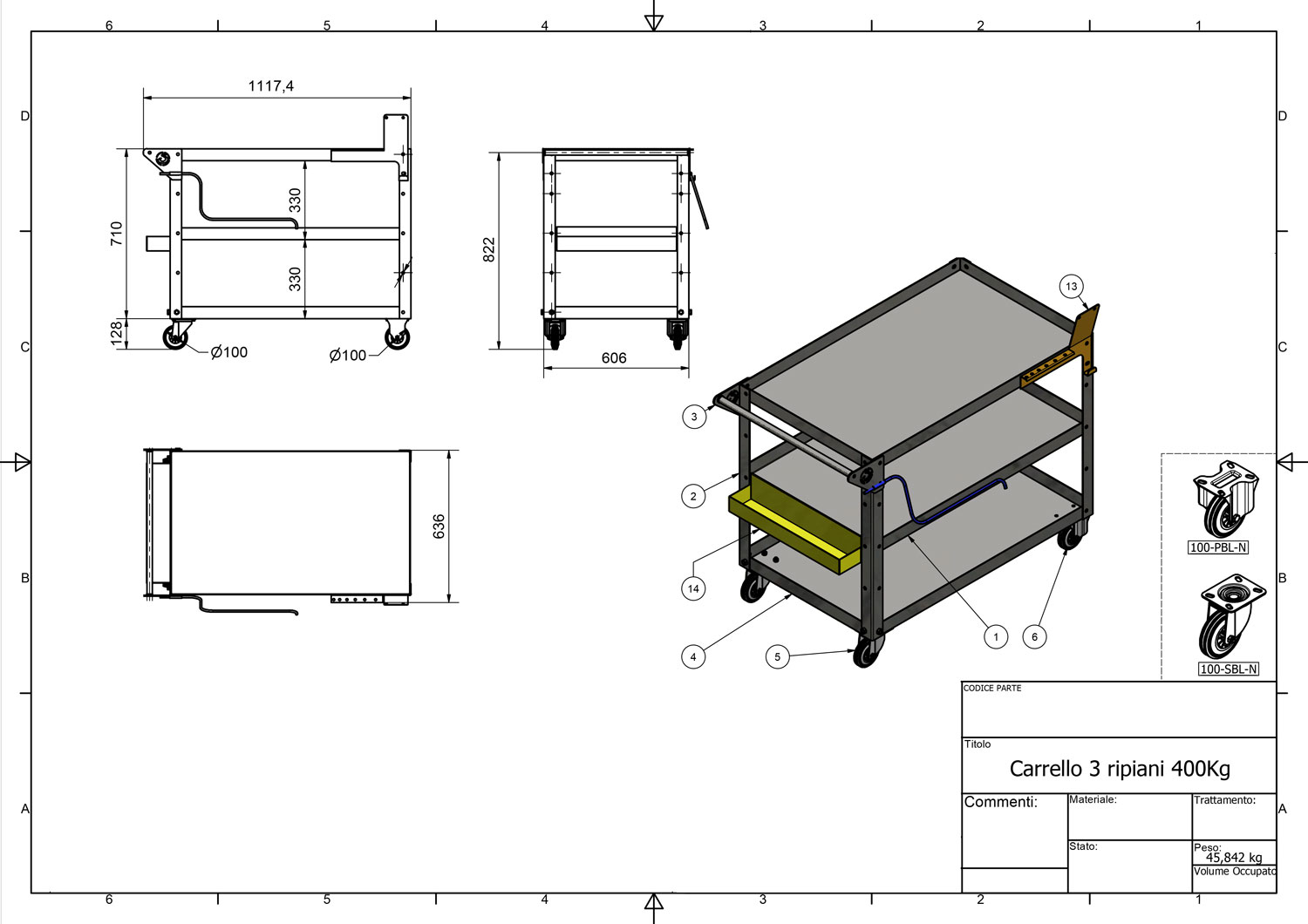 Buffer officina metalmeccanica 3 ripiani per merce pesante