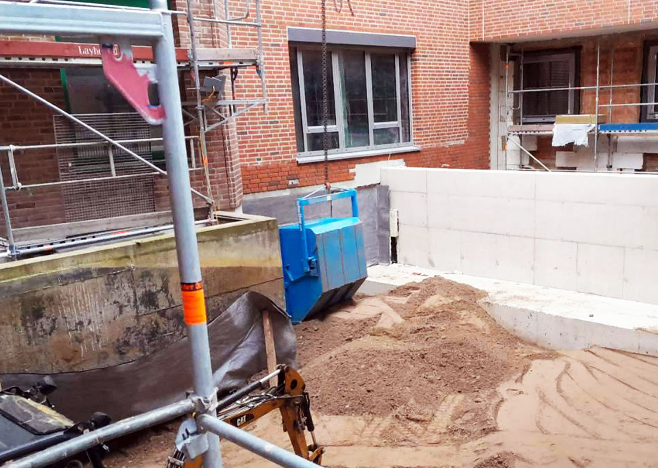 Benna per cantiere per gru