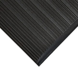 alfombra antifatiga antideslizante industrial acanalada negra