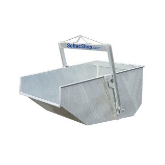 Galvanised self-dumping bucket, with automatic unloading and self-tipping