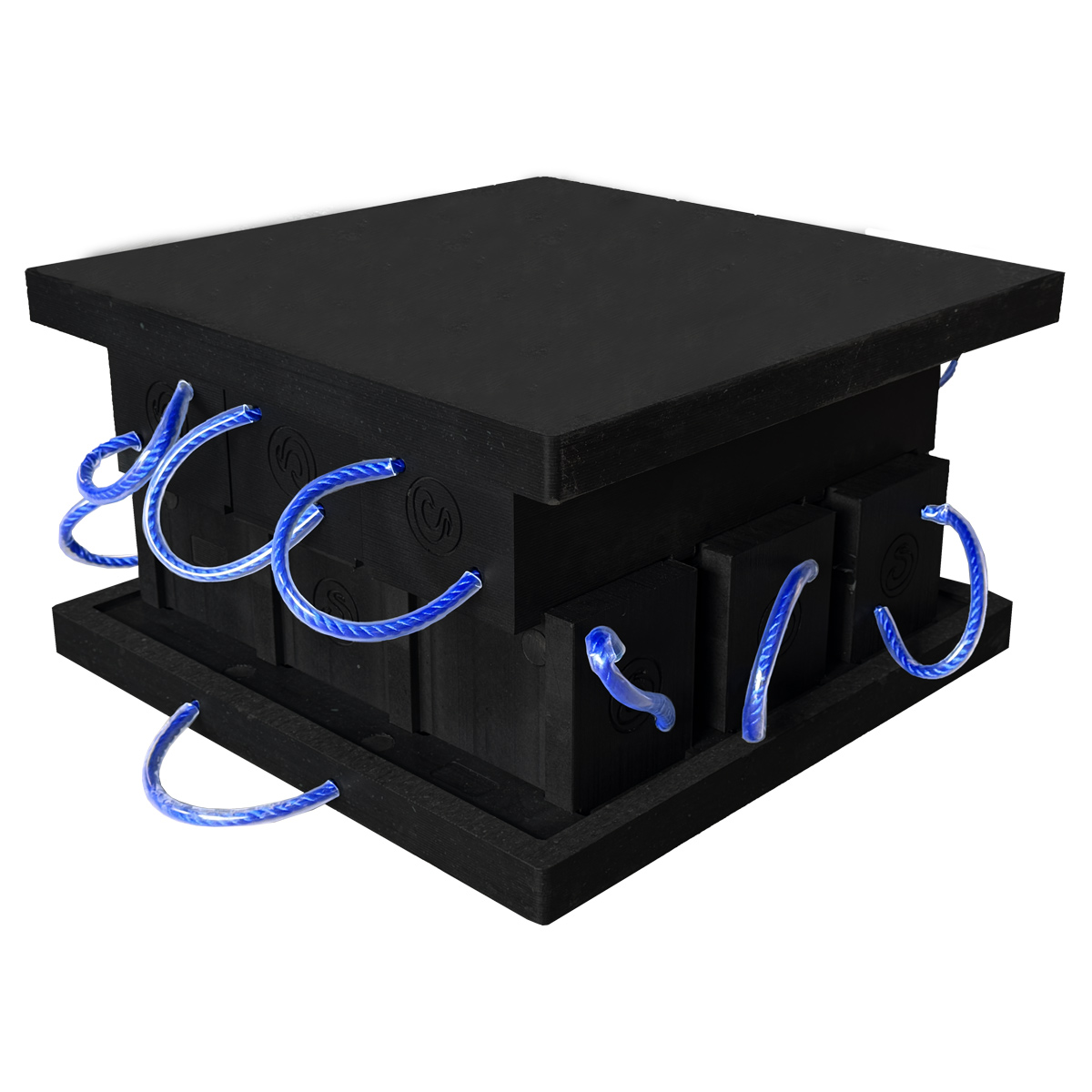 Support block kit for cranes (6 cribbing block with base and top pads)