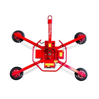 Battery-powered vacuum lifter for safe handling of glass sheets in industrial environments and construction sites