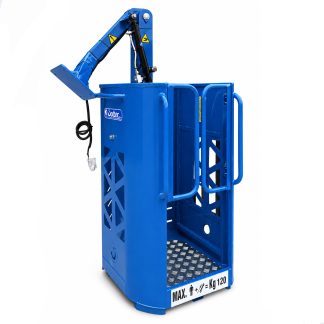 Cestello globus monoposto blu per gru idrauliche